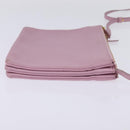 CELINE Trio Shoulder Bag Leather Pink Gold Auth hk2999-4