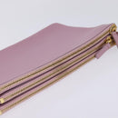 CELINE Trio Shoulder Bag Leather Pink Gold Auth hk2999-6