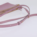 CELINE Trio Shoulder Bag Leather Pink Gold Auth hk2999-7