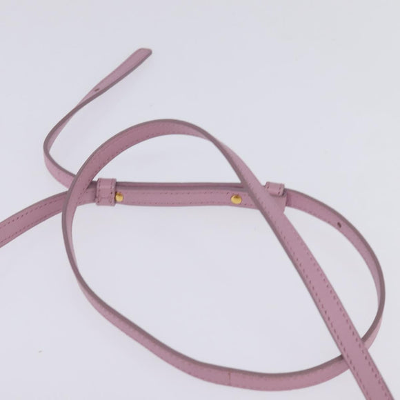 CELINE Trio Shoulder Bag Leather Pink Gold Auth hk2999