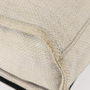 CHANEL Deauville line Chain Shoulder Bag Straw White Silver CC Auth hk3000-12