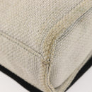 CHANEL Deauville line Chain Shoulder Bag Straw White Silver CC Auth hk3000-13