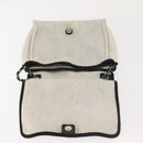 CHANEL Deauville line Chain Shoulder Bag Straw White Silver CC Auth hk3000-14