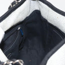 CHANEL Deauville line Chain Shoulder Bag Straw White Silver CC Auth hk3000-18