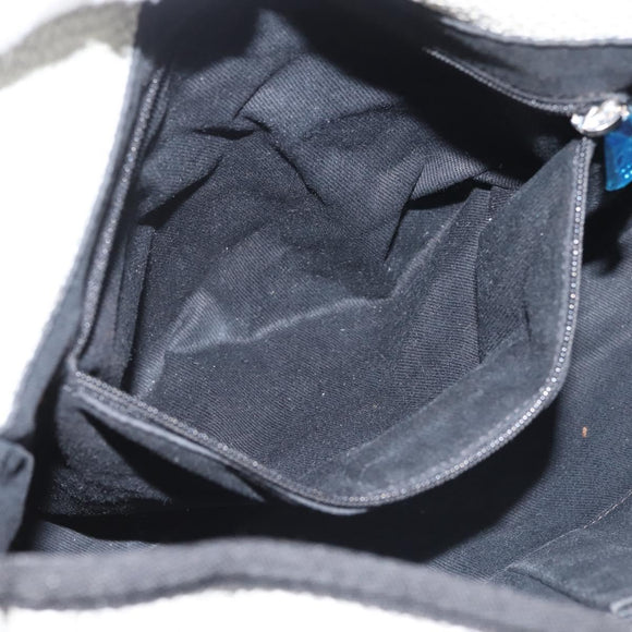 CHANEL Deauville line Chain Shoulder Bag Straw White Silver CC Auth hk3000