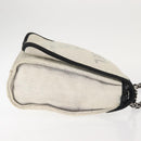 CHANEL Deauville line Chain Shoulder Bag Straw White Silver CC Auth hk3000-4