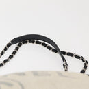 CHANEL Deauville line Chain Shoulder Bag Straw White Silver CC Auth hk3000-8