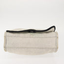 CHANEL Deauville line Chain Shoulder Bag Straw White Silver CC Auth hk3000-9