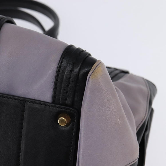 Chloe Alice Hand Bag Leather Purple Gold Auth hk3001