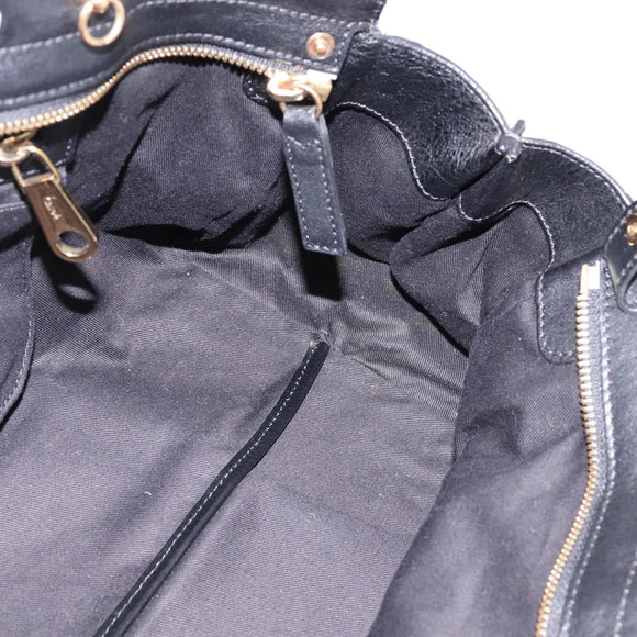 Chloe Alice Hand Bag Leather Purple Gold Auth hk3001