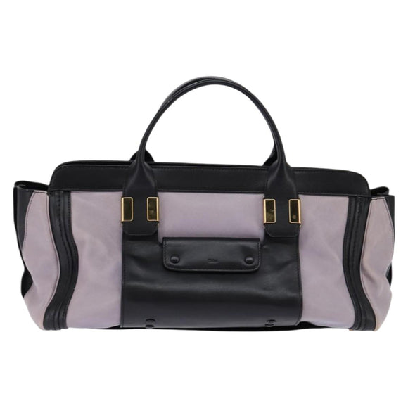 Chloe Alice Hand Bag Leather Purple Gold Auth hk3001