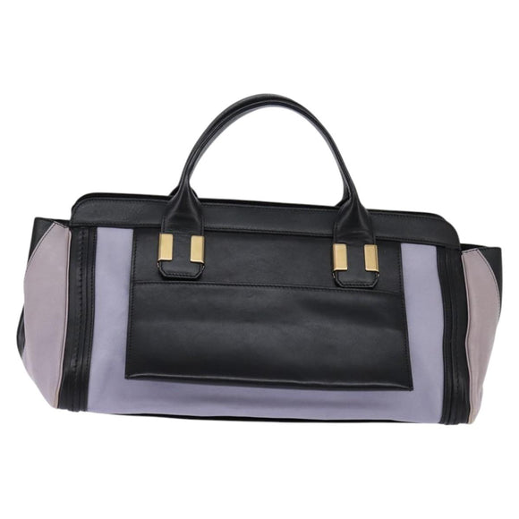Chloe Alice Hand Bag Leather Purple Gold Auth hk3001