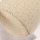 BVLGARI Logo Mania Shoulder Bag Canvas Beige Silver Auth hk3003-10