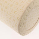 BVLGARI Logo Mania Shoulder Bag Canvas Beige Silver Auth hk3003-11