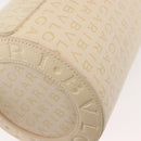 BVLGARI Logo Mania Shoulder Bag Canvas Beige Silver Auth hk3003-12