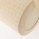 BVLGARI Logo Mania Shoulder Bag Canvas Beige Silver Auth hk3003-13