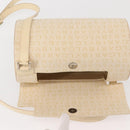 BVLGARI Logo Mania Shoulder Bag Canvas Beige Silver Auth hk3003-14