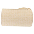 BVLGARI Logo Mania Shoulder Bag Canvas Beige Silver Auth hk3003-3