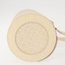 BVLGARI Logo Mania Shoulder Bag Canvas Beige Silver Auth hk3003-4