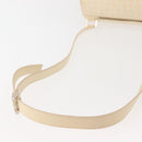 BVLGARI Logo Mania Shoulder Bag Canvas Beige Silver Auth hk3003-7