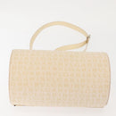 BVLGARI Logo Mania Shoulder Bag Canvas Beige Silver Auth hk3003-9