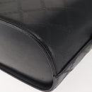 Gianni Versace Vanity Hand Bag Leather 2way Black Gold Auth hk3006-18