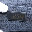 Gianni Versace Vanity Hand Bag Leather 2way Black Gold Auth hk3006-20