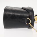 Gianni Versace Vanity Hand Bag Leather 2way Black Gold Auth hk3006-3