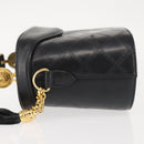 Gianni Versace Vanity Hand Bag Leather 2way Black Gold Auth hk3006-4