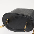 Gianni Versace Vanity Hand Bag Leather 2way Black Gold Auth hk3006-6