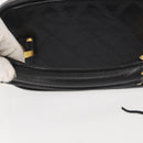 Gianni Versace Vanity Hand Bag Leather 2way Black Gold Auth hk3006-7