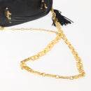 Gianni Versace Vanity Hand Bag Leather 2way Black Gold Auth hk3006-8