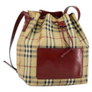 BURBERRY Nova Check Shoulder Bag PVC Beige Auth hk3007-1