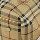 BURBERRY Nova Check Shoulder Bag PVC Beige Auth hk3007-15