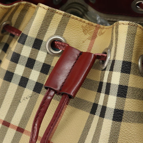 BURBERRY Nova Check Shoulder Bag PVC Beige Auth hk3007