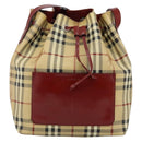BURBERRY Nova Check Shoulder Bag PVC Beige Auth hk3007-13