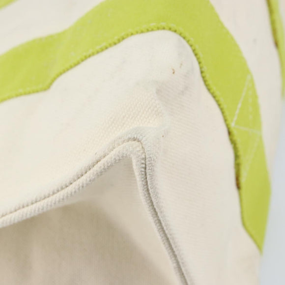 HERMES Bora Bora PM Tote Bag Canvas White Silver Auth hk3008