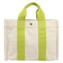 HERMES Bora Bora PM Tote Bag Canvas White Silver Auth hk3008-13