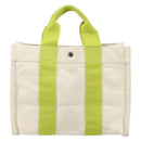 HERMES Bora Bora PM Tote Bag Canvas White Silver Auth hk3008-2