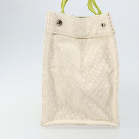 HERMES Bora Bora PM Tote Bag Canvas White Silver Auth hk3008