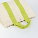 HERMES Bora Bora PM Tote Bag Canvas White Silver Auth hk3008-6