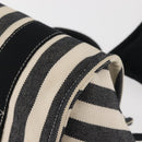 HERMES Cannes PM Hand Bag Canvas White Black Auth hk3009-14