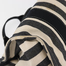 HERMES Cannes PM Hand Bag Canvas White Black Auth hk3009-15