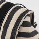 HERMES Cannes PM Hand Bag Canvas White Black Auth hk3009-16