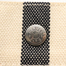 HERMES Cannes PM Hand Bag Canvas White Black Auth hk3009-11