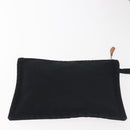 HERMES Cannes PM Hand Bag Canvas White Black Auth hk3009-20