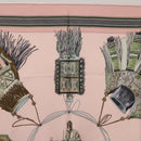 HERMES Carre 90 Scarf ""CUIRS DU DESERT"" Silk Pink Auth hk3011-3