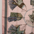 HERMES Carre 90 Scarf ""CUIRS DU DESERT"" Silk Pink Auth hk3011-5