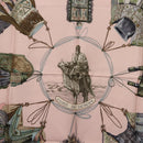 HERMES Carre 90 Scarf ""CUIRS DU DESERT"" Silk Pink Auth hk3011-6
