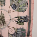 HERMES Carre 90 Scarf ""CUIRS DU DESERT"" Silk Pink Auth hk3011-7